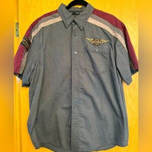 Great Condition Harley Davidson Short Sleeve Button Down Shirt